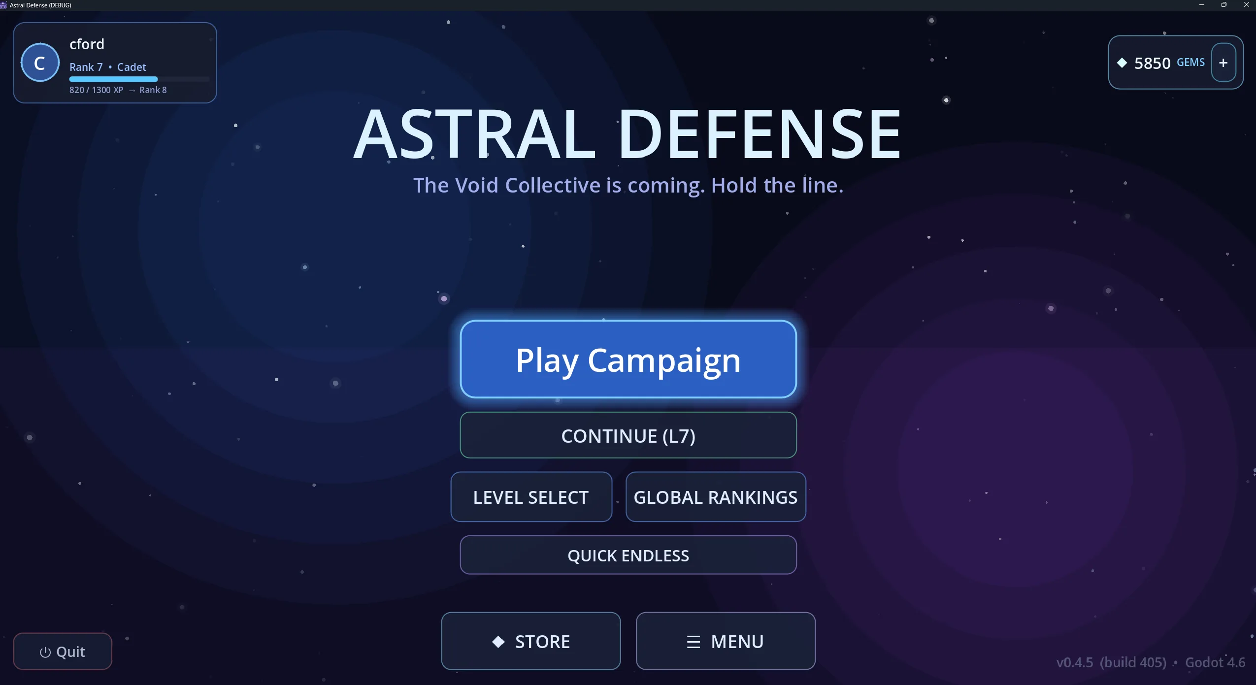 Main menu
